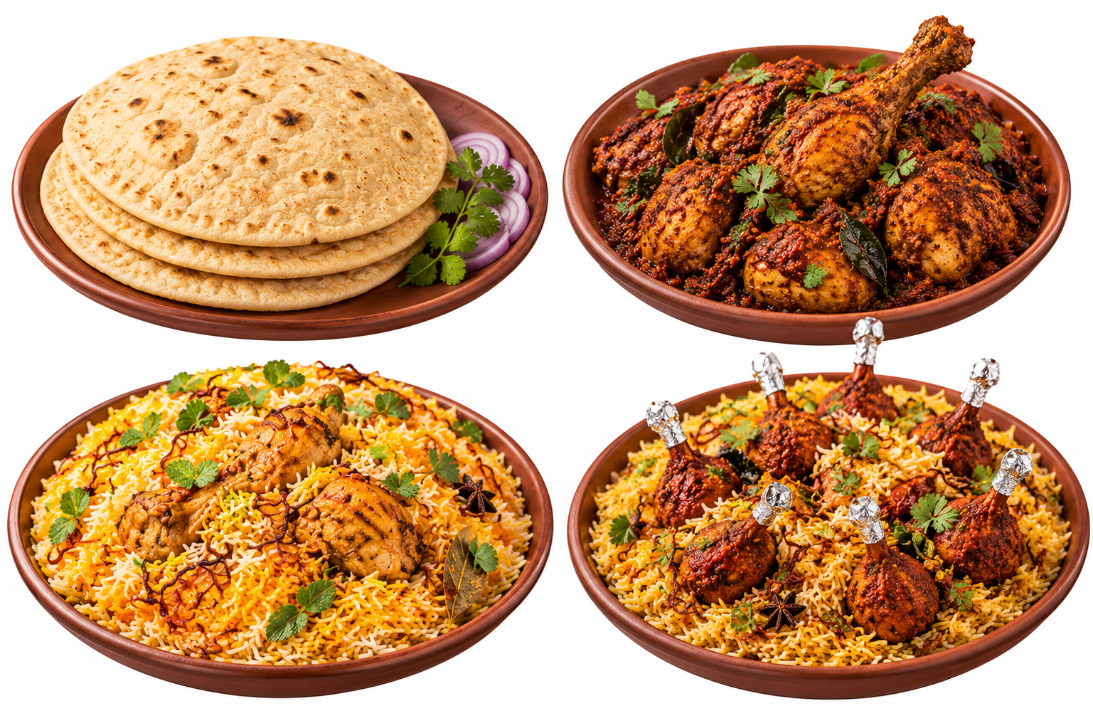 4 Pulka + Chicken Roast + Dum Biryani + Lollypop Biryani